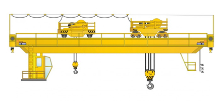 Кран мостовой двухбалочный с листовой конструкцией моста крана